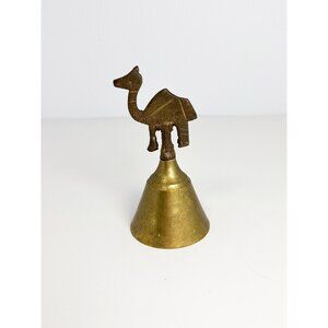 Vintage small brass camel bell - patina, rustic charm